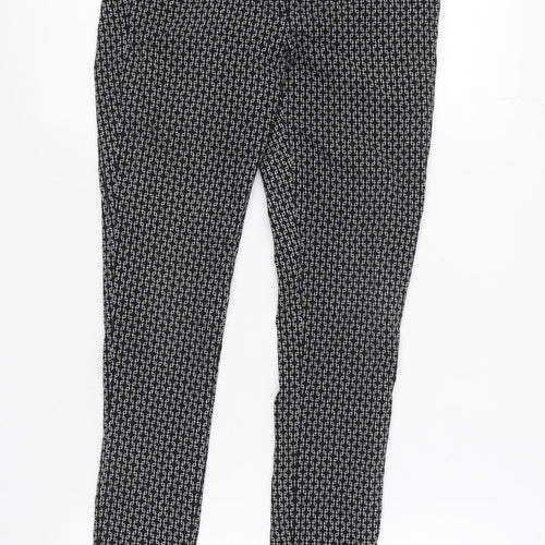 New Look Women's Black Geometric Skinny Trousers Size 10