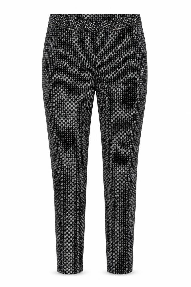 New Look Women's Black Geometric Skinny Trousers Size 10