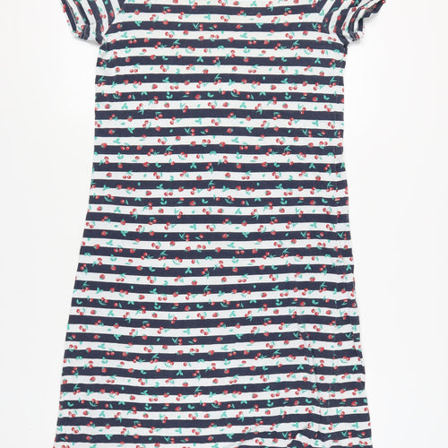 Damart Women's Multicoloured Striped Cotton Nightshirt S