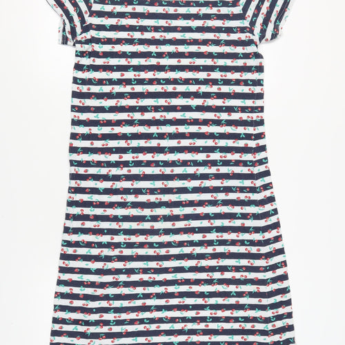 Damart Women's Multicoloured Striped Cotton Nightshirt S
