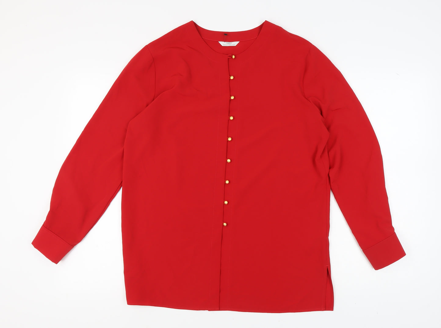 Marks and Spencer Red Button-Up Shirt, UK 14, Women's Casual