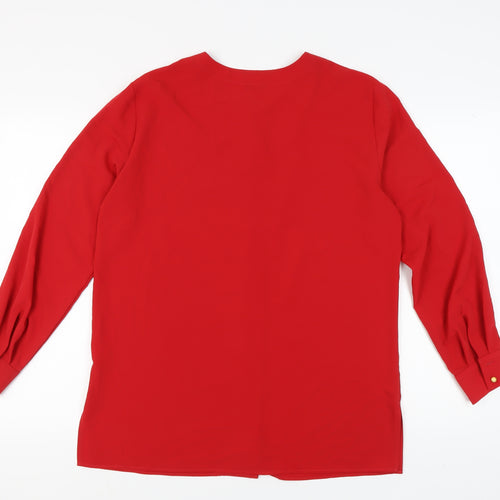 Marks and Spencer Red Button-Up Shirt, UK 14, Women's Casual