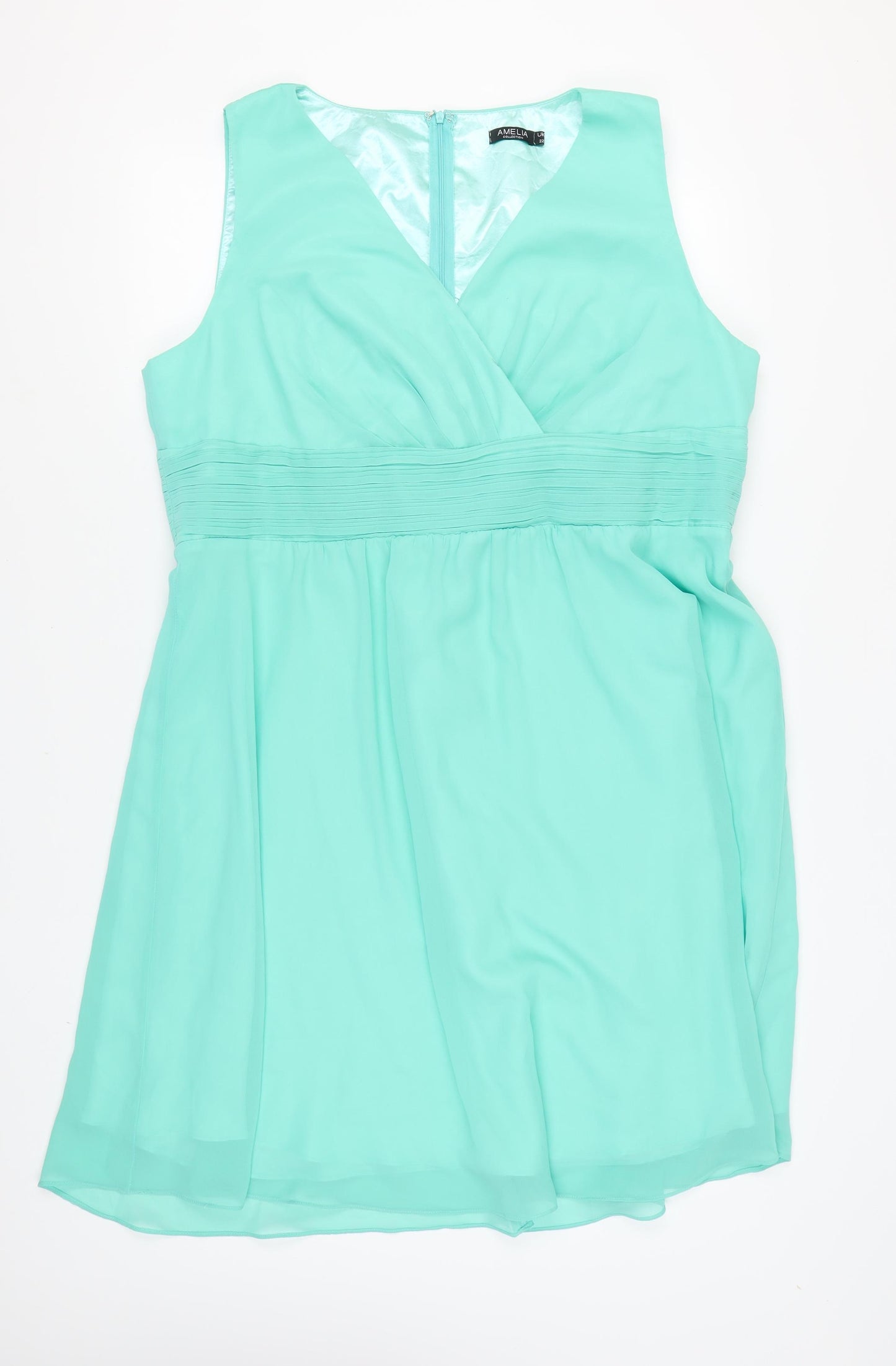 AMELIA COLLECTION Women's Green Fit & Flare Dress Size 22