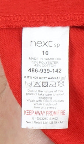 Next Women’s Red Striped T-Shirt Size 10