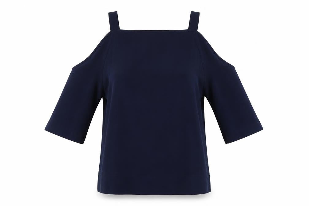 Front view of Marks & Spencer Women's Blue Blouse, size 8, Casual Wear