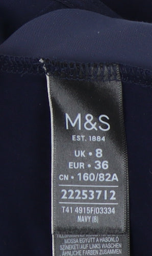 Marks and Spencer Women's Blue Blouse, Size 8, Casual Wear