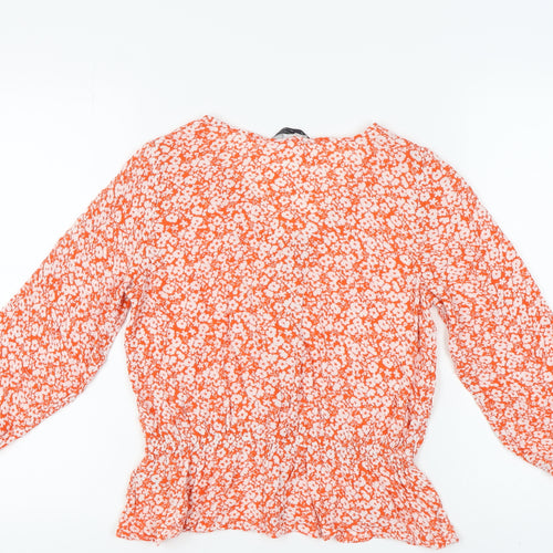Marks and Spencer Women's Orange Floral Blouse UK 10