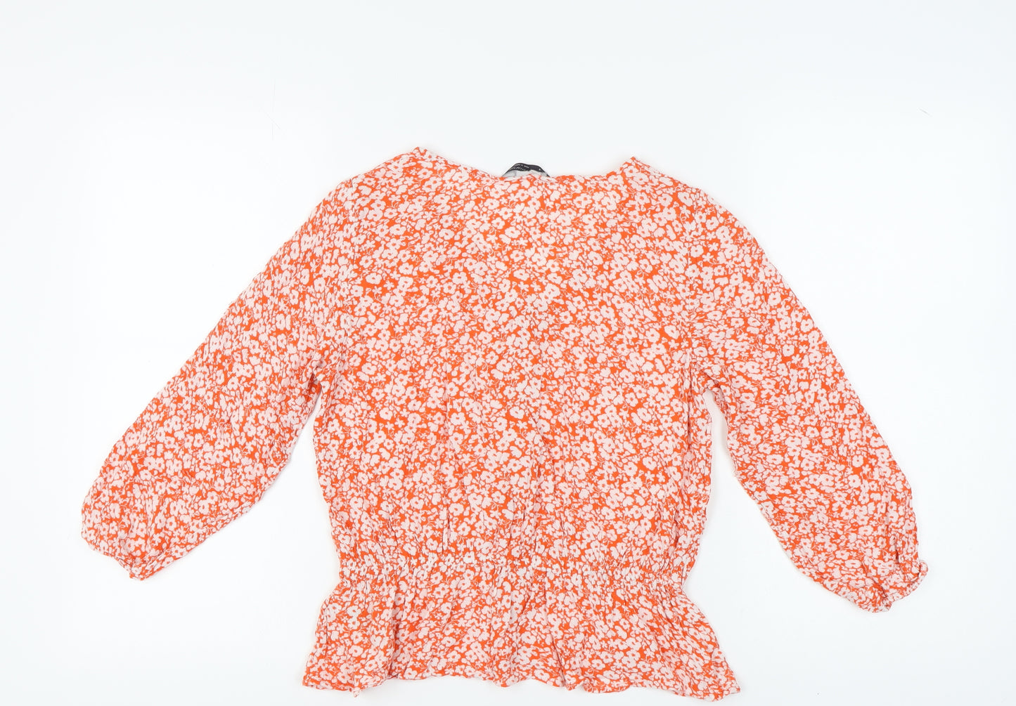 Marks and Spencer Women's Orange Floral Blouse UK 10