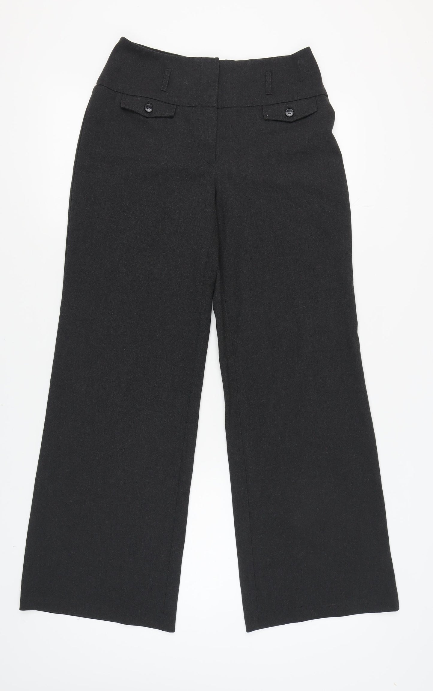 H&M Women's Black Wide-Leg Trousers Size 10