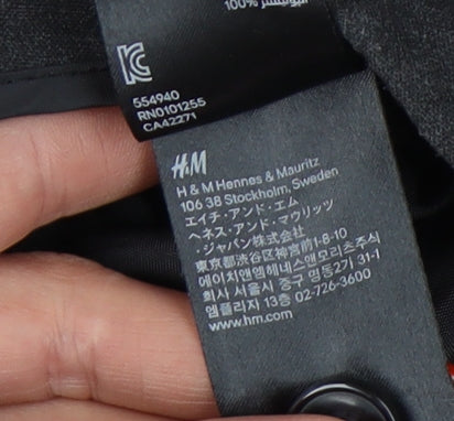 H&M Women's Black Wide-Leg Trousers Size 10