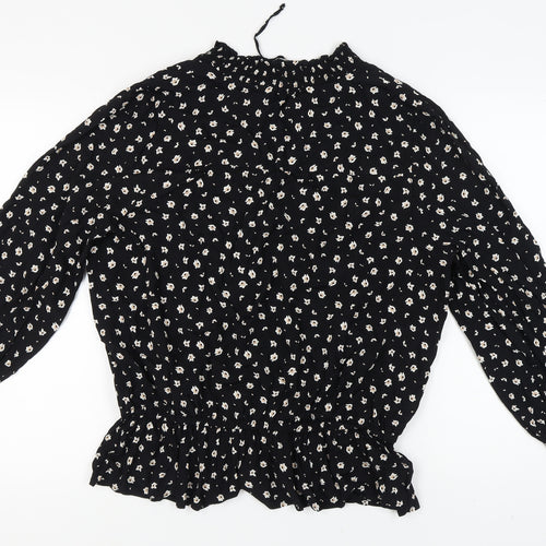 Marks and Spencer Women's Black Floral Blouse Size 18