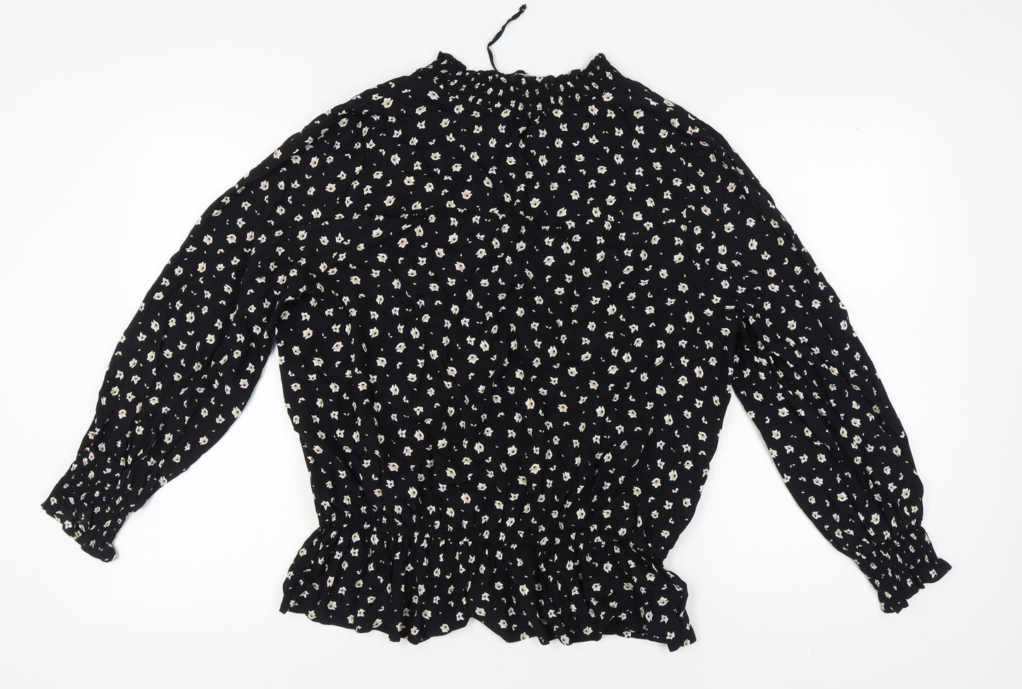 Marks and Spencer Women's Black Floral Blouse Size 18