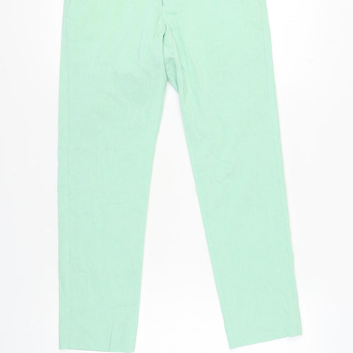 boohooMAN Men's Green Chino Trousers, Size 28