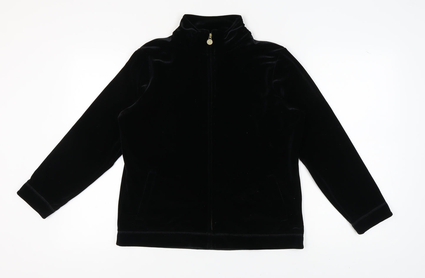 Marks and Spencer Women's Black Full Zip Sweatshirt Size 14