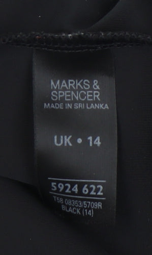 Marks and Spencer Women's Black Full Zip Sweatshirt Size 14