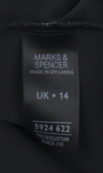 Marks and Spencer Women's Black Full Zip Sweatshirt Size 14