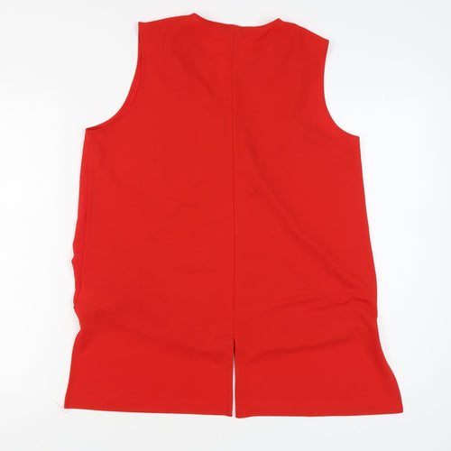 Next Women's Red Sleeveless Wrap Blouse Size 18