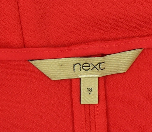 Next Women's Red Sleeveless Wrap Blouse Size 18