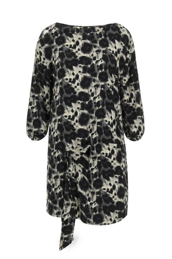 Front view of Zara Basic Women's Multicoloured Animal Print Dress