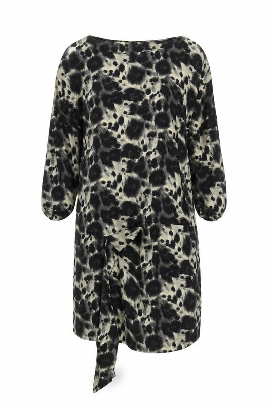 Front view of Zara Basic Women's Multicoloured Animal Print Dress