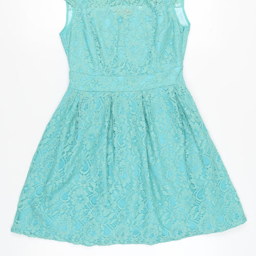 Lydia Bright Women's Blue Fit & Flare Party Dress Size 10