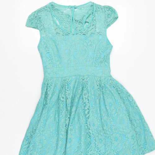 Lydia Bright Women's Blue Fit & Flare Party Dress Size 10