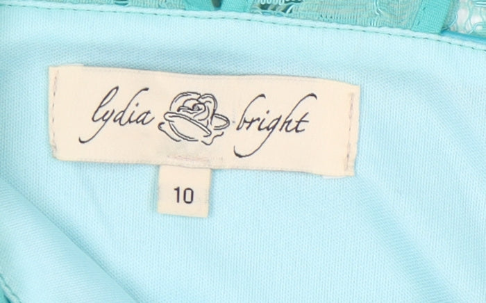Lydia Bright Women's Blue Fit & Flare Party Dress Size 10