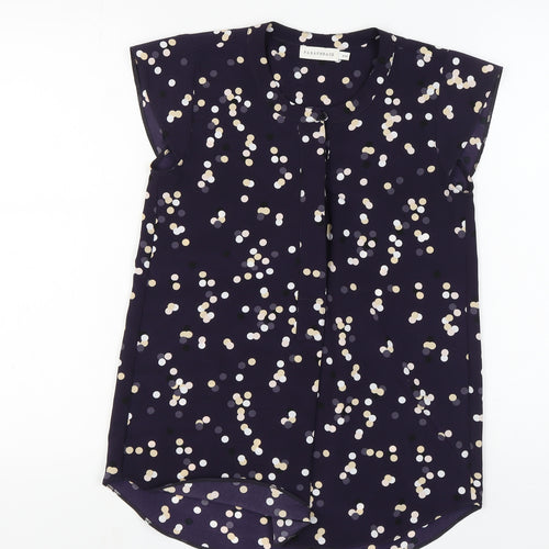 Paraphrase Womens Blue Polka Dot Blouse Size 8