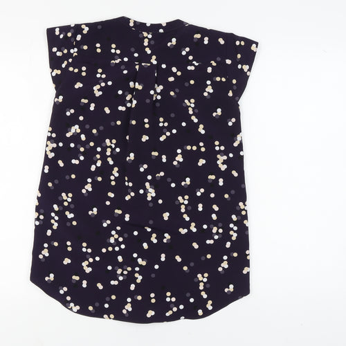 Paraphrase Womens Blue Polka Dot Blouse Size 8