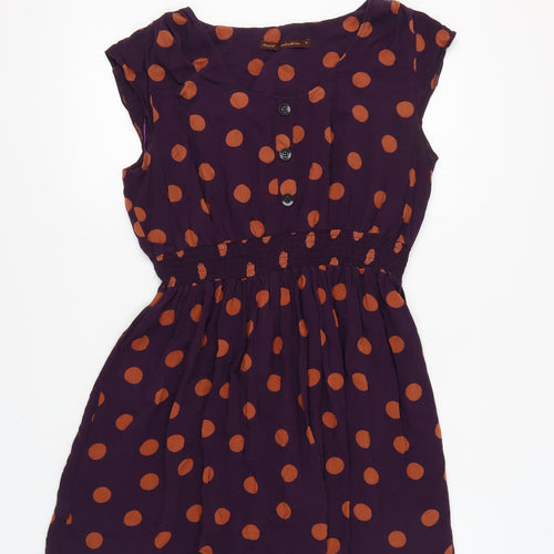 Next Women's Purple Polka Dot A-Line Dress, Size 12
