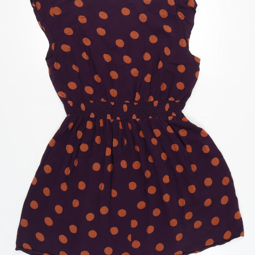 Next Women's Purple Polka Dot A-Line Dress, Size 12