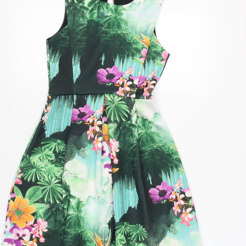 Miss Selfridge Women's Multicoloured Fit & Flare Dress