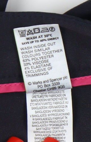 Marks and Spencer Women's Black Straight Trousers, Size 10