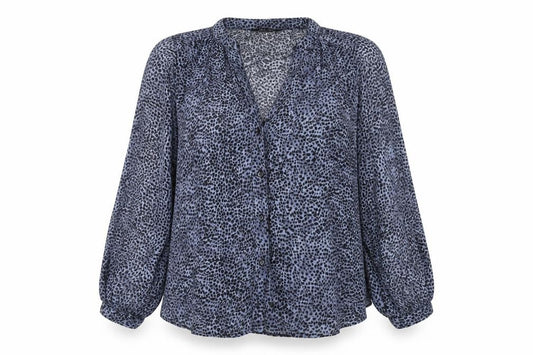 Front view of New Look Women's Multicoloured Animal Print Blouse, size 8