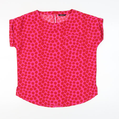 Roman Women's Pink Polka Dot Blouse Size 14