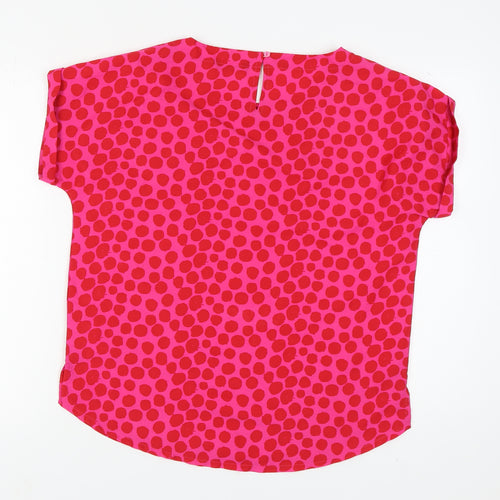 Roman Women's Pink Polka Dot Blouse Size 14