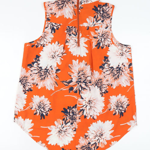 Next Orange Floral High Neck Women's Size 18 Tank Top