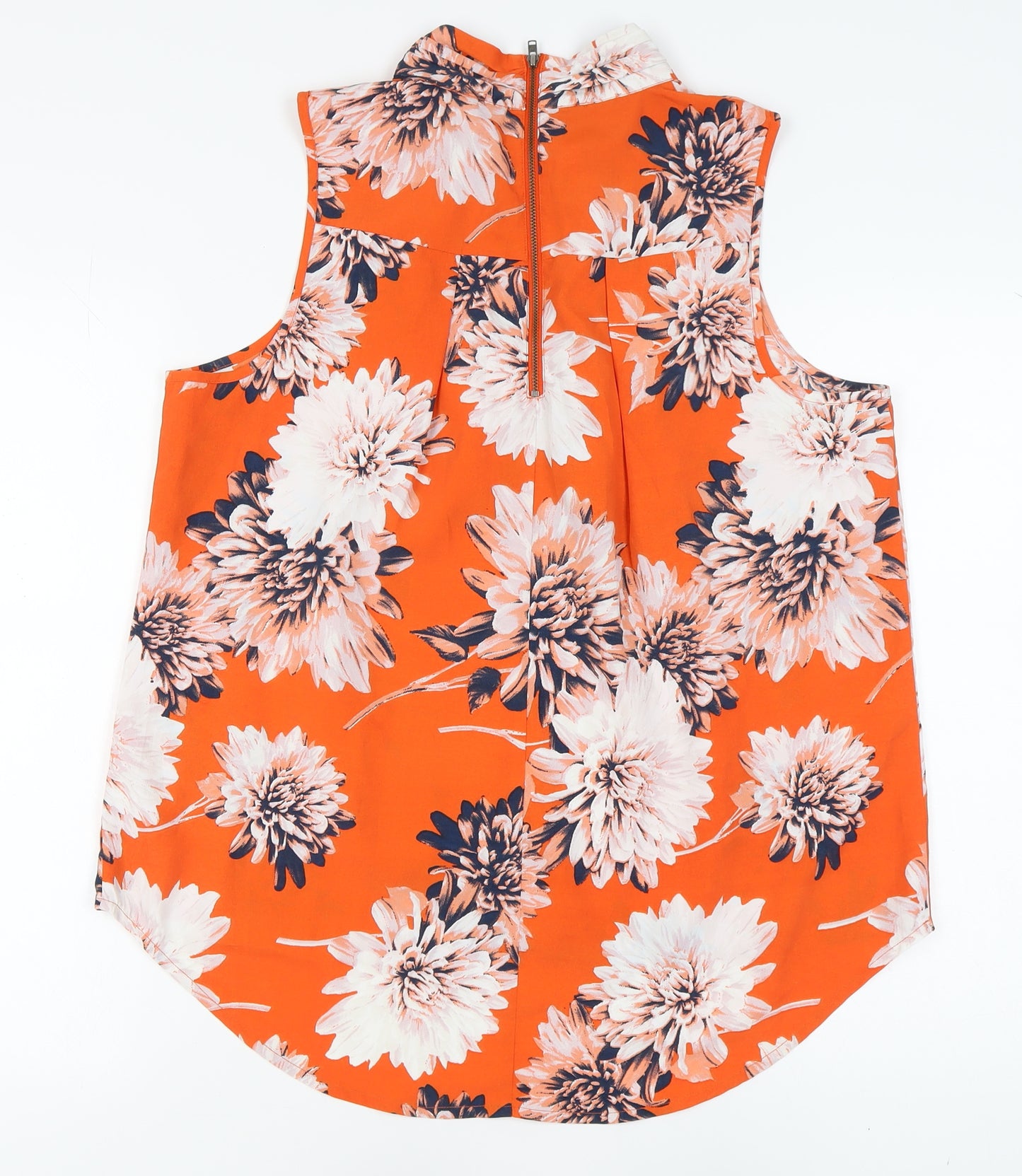 Next Orange Floral High Neck Women's Size 18 Tank Top