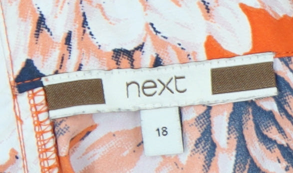 Next Orange Floral High Neck Women's Size 18 Tank Top