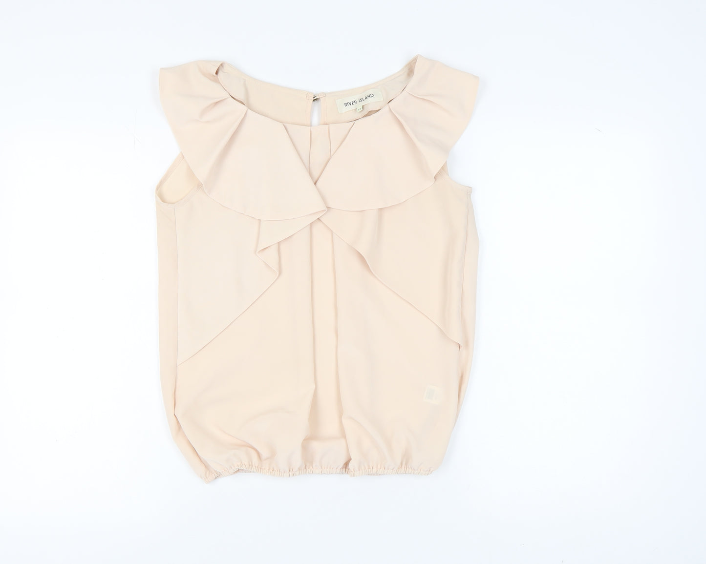 River Island Women's Beige Sleeveless Blouse UK 12
