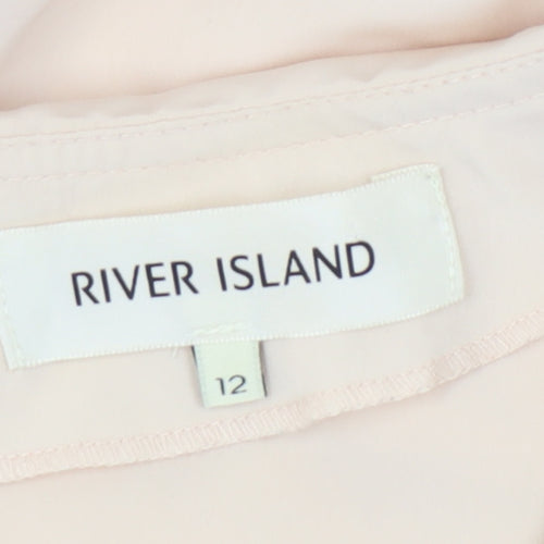 River Island Women's Beige Sleeveless Blouse UK 12