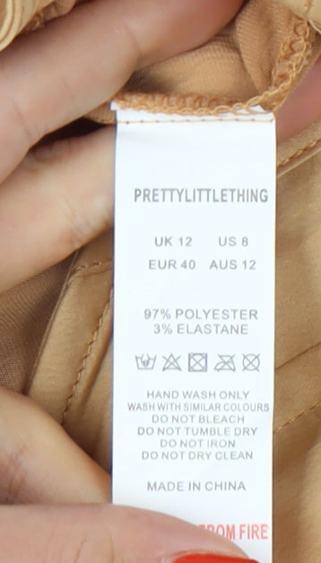 PrettyLittleThing Beige Women's Sleeveless Top UK 12
