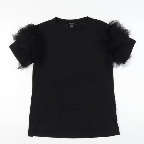 New Look Women’s Black Puff Sleeve T-Shirt Size 8