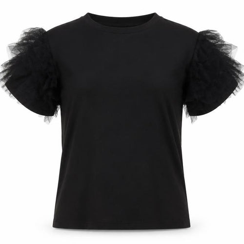 New Look Women’s Black Puff Sleeve T-Shirt Size 8