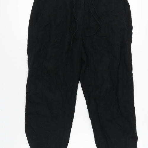 Next Women's Black Linen Trousers Size 12