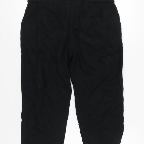 Next Women's Black Linen Trousers Size 12