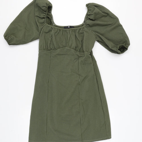 Very Women's Green Striped Dress, Size 12