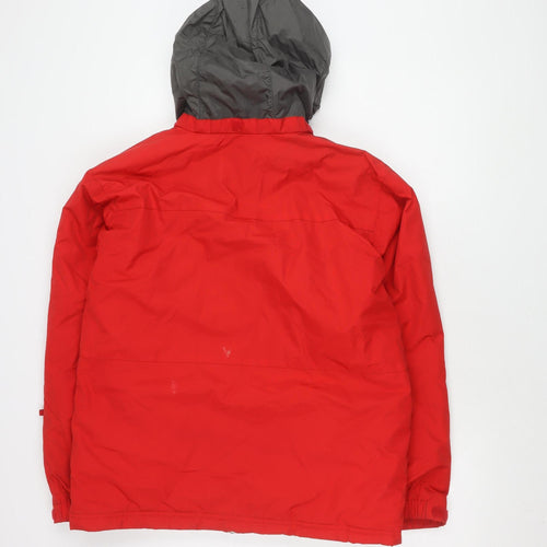 Decathlon Men's Red Puffer Jacket S, Hooded Outdoor