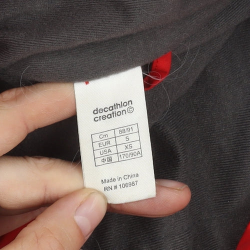 Decathlon Men's Red Puffer Jacket S, Hooded Outdoor