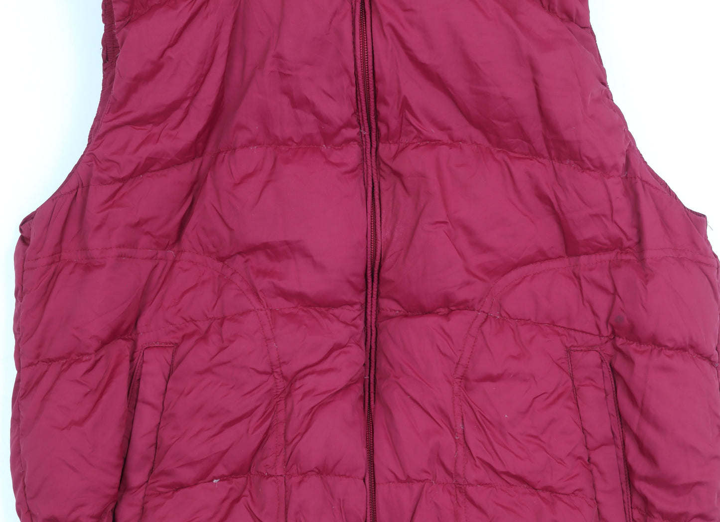 Gap Women's Red XL Puffer Waistcoat, Hooded & Insulated